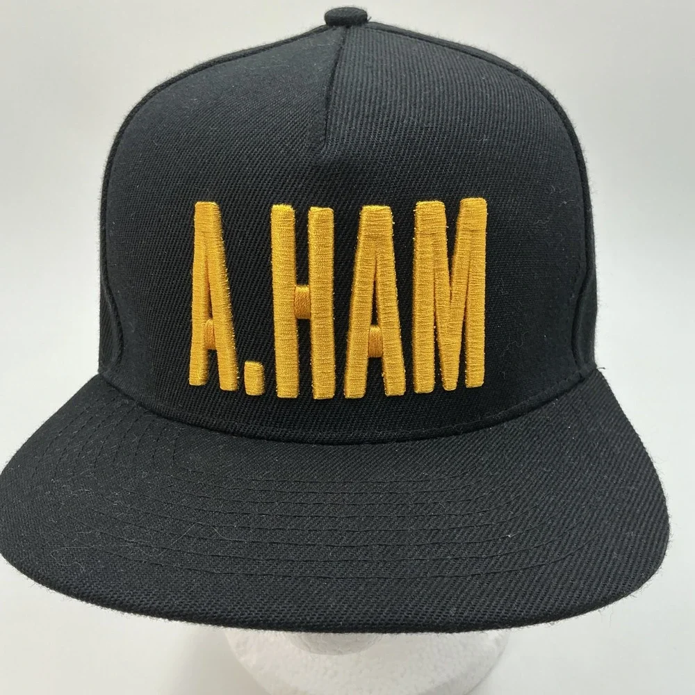 Hamilton‎ Hat Adult One Size Black Snapback A. Ham An American Musical Broadway
